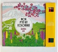 Mon P'tit Kit Coloriage Jardins Zen - Inclus 4 Crayons De Couleur Double Mine