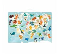 Puzzle Magnétique Bois 40 Magnets en Forme d'Animaux