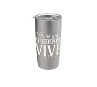 Mon rédempteur vit le verset de la Bible chrétienne Job 19:25 Gobelet isotherme en acier inoxydable double paroi