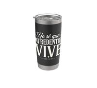 Mon rédempteur vit le verset de la Bible chrétienne Job 19:25 Gobelet isotherme en acier inoxydable double paroi