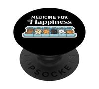 Mon remède pour Le Bonheur : Les Chats, Tous Les Jours PopSockets PopGrip Adhésif