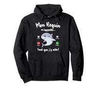 Mon Requin m'appelle Humour Drole Femme Fille Motif Requin Sweat à Capuche