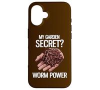Mon Secret de Jardin ? Worm Power Funny Worm Farming Coque pour iPhone 16