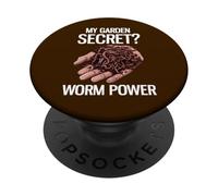 Mon Secret de Jardin ? Worm Power Funny Worm Farming PopSockets PopGrip Adhésif