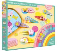 Mon semainier de barrettes arc-en-ciel - 7 barrettes à créer - Sandrine Monnier - Auzou Philippe Eds - Coffret - Jeux livres objets