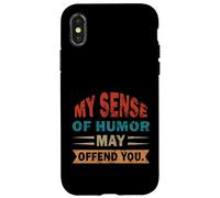 Mon Sens de l'humour Peut Vous offenser, drôle, Vintage, rétro, Sarcasme Coque pour iPhone X/XS