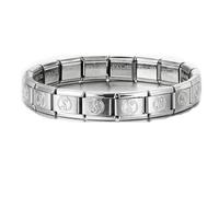 Mon & Sons Bracelet de démarrage en or rose 18 carats avec cœur en forme de dauphin et argent personnalisé 9 mm Compatible avec Nomination, 0, Métal, Pas de gemme