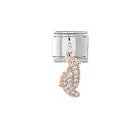 Mon & Sons Breloque italienne en forme de patte de chien, chat, chouette, tortue, arbre généalogique, papillon, 9 mm, compatible avec bracelet Nomination, 9mm, Métal, Pas de gemme