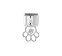 Mon & Sons Breloque italienne en forme de patte de chien, chat, chouette, tortue, arbre généalogique, papillon, 9 mm, compatible avec bracelet Nomination, 9mm, Métal, Pas de gemme