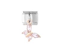 Mon & Sons Breloque italienne en forme de patte de chien, chat, chouette, tortue, arbre généalogique, papillon, 9 mm, compatible avec bracelet Nomination, 9mm, Métal, Pas de gemme
