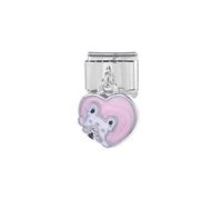 Mon & Sons Breloque italienne en forme de patte de chien, chat, chouette, tortue, arbre généalogique, papillon, 9 mm, compatible avec bracelet Nomination, 9mm, Métal, Pas de gemme