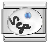 Mon & Sons M&S Janvier à décembre Anniversaire Pierre de naissance Date Anniversaire Mois Charme à maillons italiens de 9 mm compatible avec le bracelet de nomination (septembre)