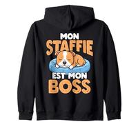Mon Staffie Est Mon Boss Chien Marrant Sweat à Capuche