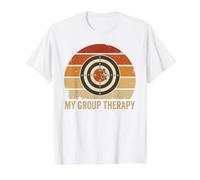 Mon Stand de tir de thérapie de Groupe Funny Target Retro Sunset T-Shirt Graphique avec Valeur, Homme, Blanc, S