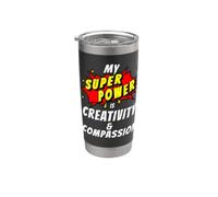 Mon super pouvoir est la créativité et la compassion, la positivité comique Gobelet isotherme en acier inoxydable double paroi