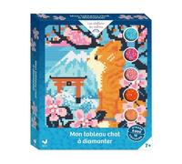 Mon Tableau Chat À Diamanter - Avec Plus De 5 000 Strass De 13 Couleurs Différentes, 1 Ficelle Pour Accrocher Ton Tableau Au Mur, 1 Stylet À Strass, 1 Coupelle Et 1 Carré De Cire