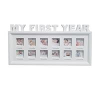 Mon tableau photo de première année, cadre photo de première année 12 mois en PVC, Cadre bureau pour bébé 8x16, 5 pouces pour bébé Ornements pour garçons.