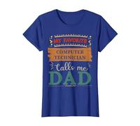Mon Technicien Informatique préféré m'appelle Papa T-Shirt, Femme, Bleu Royal, L