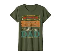 Mon Technicien Informatique préféré m'appelle Papa T-Shirt, Femme, Olive, XXL