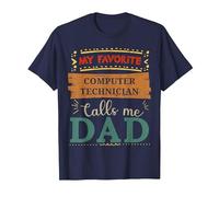 Mon Technicien Informatique préféré m'appelle Papa T-Shirt, Homme, Bleu Marine, XL