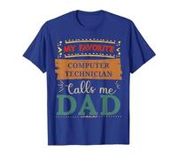 Mon Technicien Informatique préféré m'appelle Papa T-Shirt, Homme, Bleu Royal, L