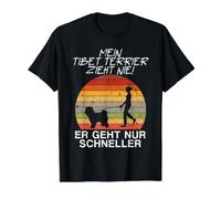 Mon Terrier tibétain ne Tire jamais Plus Vite T-Shirt Graphique avec Valeur, Homme, Noir, S