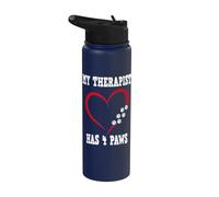 Mon thérapeute a 4 pattes, propriétaire de chien Stainless Steel Insulated Water Bottle