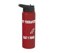 Mon thérapeute a 4 pattes, propriétaire de chien Stainless Steel Insulated Water Bottle