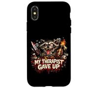 Mon thérapeute a abandonné l'art d'horreur de Psycho Raccoon Coque pour iPhone X/XS