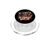 Mon thérapeute a abandonné l'art d'horreur de Psycho Raccoon PopSockets PopGrip pour MagSafe