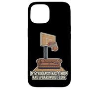 Mon thérapeute a Un Cerceau et Un Ballon de Basket en Bois Franc Coque pour iPhone 15