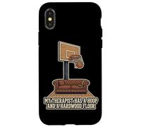 Mon thérapeute a Un Cerceau et Un Ballon de Basket en Bois Franc Coque pour iPhone X/XS