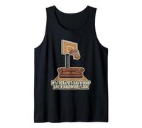 Mon thérapeute a Un Cerceau et Un Ballon de Basket en Bois Franc Débardeur