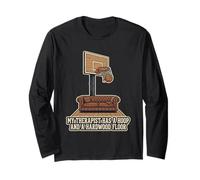 Mon thérapeute a Un Cerceau et Un Ballon de Basket en Bois Franc Manche Longue