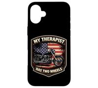 Mon thérapeute a Une Moto Chopper à Deux Roues America USA Coque pour iPhone 16 Plus