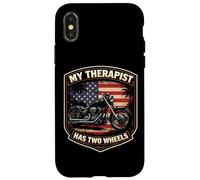 Mon thérapeute a Une Moto Chopper à Deux Roues America USA Coque pour iPhone X/XS