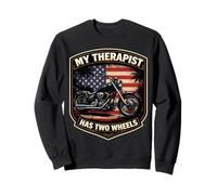 Mon thérapeute a Une Moto Chopper à Deux Roues America USA Sweatshirt
