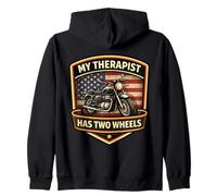 Mon thérapeute a Une Moto Classique à Deux Roues | Biker American Sweat à Capuche