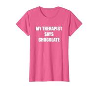 Mon thérapeute Dit Chocolat T-Shirt, Femme, Rose Chiné, XS