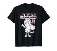 Mon thérapeute est Une Bouteille de vin drôle pour Adulte T-Shirt