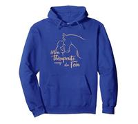 Mon thérapeute Mange du Foin Chevaux cavalière Citation Sweat à Capuche, Unisexe pour Adultes, Bleu Royal, XXL