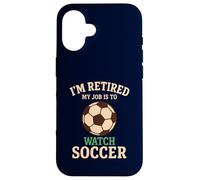 Mon Travail consiste à Regarder Soccer Funny Vintage Retirement Coque pour iPhone 16