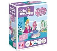 Mako Kit créatif Mon Trio Enchantée - Fée Sirène Licorne - Plâtre & peinture - 1 moule latex rouge