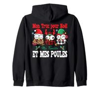 Mon Truc pour Noël Ma Famille et Mes Poules Cadeau Fêtes Sweat à Capuche
