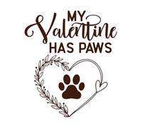 mon Valentin a des pattes et aime les chiens Stickers muraux 42x48.2cm Personnalisation Café