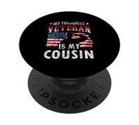 Mon vétéran préféré est Mon Cousin Veterans Veteran's Day Team PopSockets PopGrip Adhésif