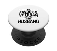 Mon vétéran préféré est Mon Mari Patriotique PopSockets PopGrip Adhésif