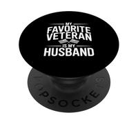 Mon vétéran préféré est Mon Mari Patriotique PopSockets PopGrip Adhésif