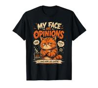 Mon Visage a des Opinions et Aucune n'est polie Coffee Cat T-Shirt