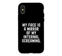 Mon Visage est Le Miroir de Mes cris intérieurs Witty Coque pour iPhone X/XS